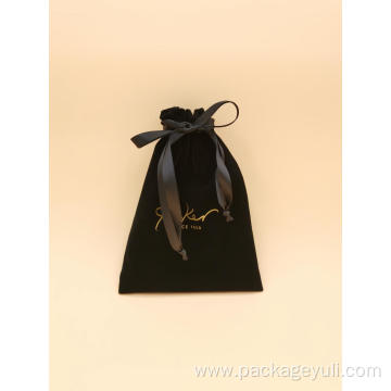 black velvet luxury drawstring bag for packing wine